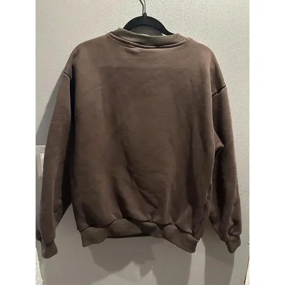 Bricks & Wood Brown Crewneck Sweatshirt Large L BW Logo Streetwear